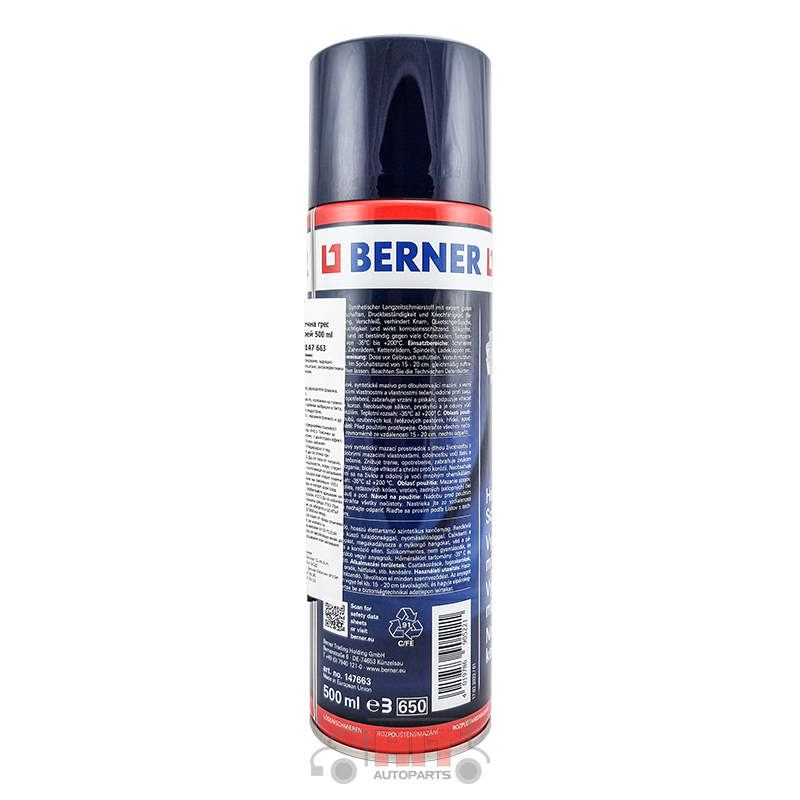 Течна грес спрей BERNER 500ml Течна грес спрей BERNER 500ml
