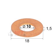 Медна дифтунга 10x18x1.5 мм