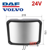 Тротоарно огледало с подгряване 170x215 мм за DAF и Volvo