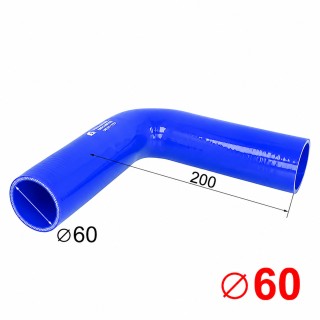 Силиконово коляно 90 градуса Ф60 мм - 200x200 мм