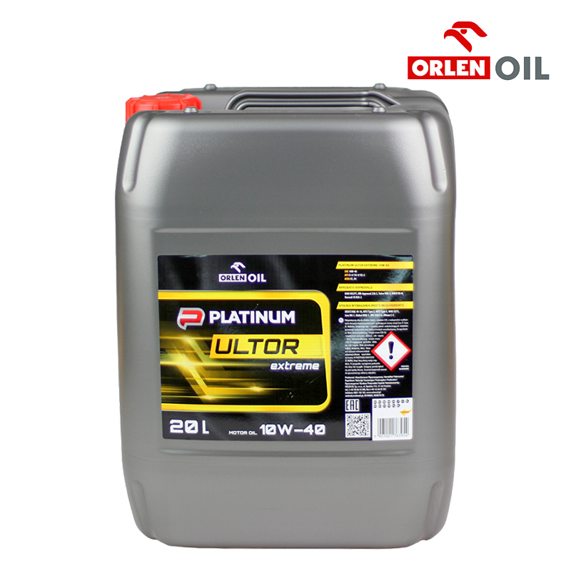 Двигателно масло 10W40 за трактори, камиони, автобуси Orlen PLATINUM ULTOR EXTREME 20L Двигателно масло 10W40 за трактори, камиони, автобуси Orlen PLATINUM ULTOR EXTREME 20L