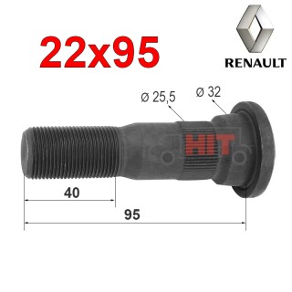 Болт барабанен RENAULT M22X95 Болт барабанен RENAULT M22X95