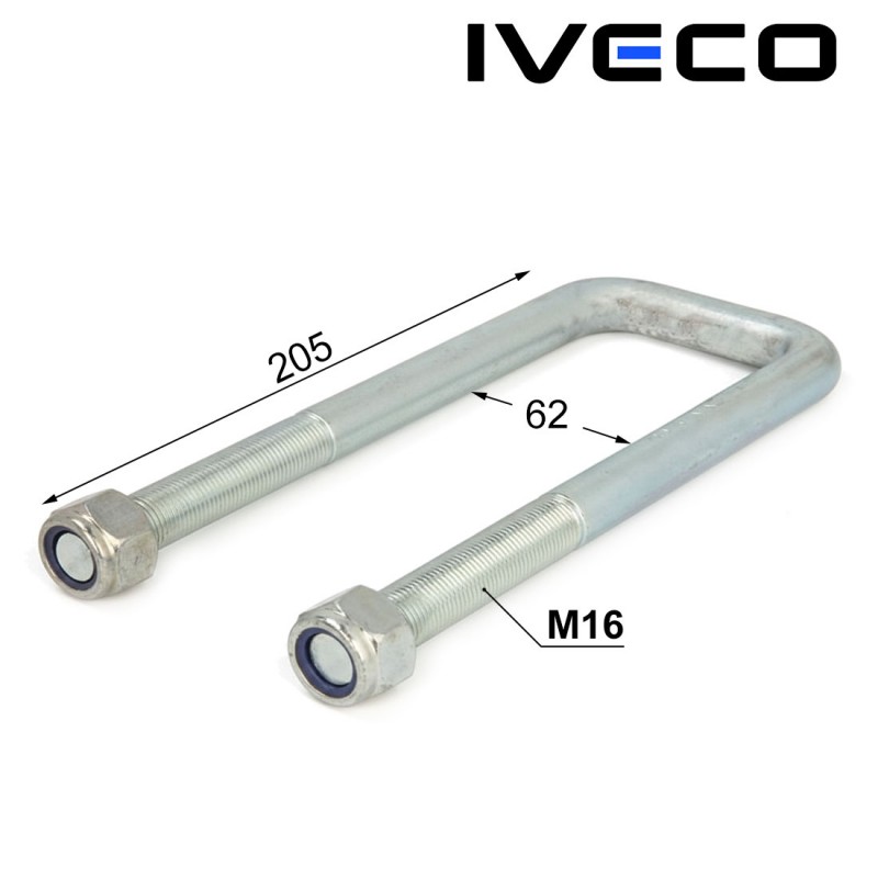 Скоба за ресор на IVECO - M16 (62x205 мм) Скоба за ресор на IVECO - M16 (62x205 мм)