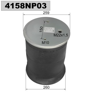 Въздушна възглавница за ремарке SAF, SCHMITZ - 4158NP03