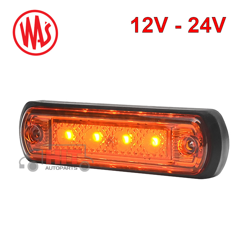 Оранжев LED габарит WAS W189 с 4 диода 12V-24V