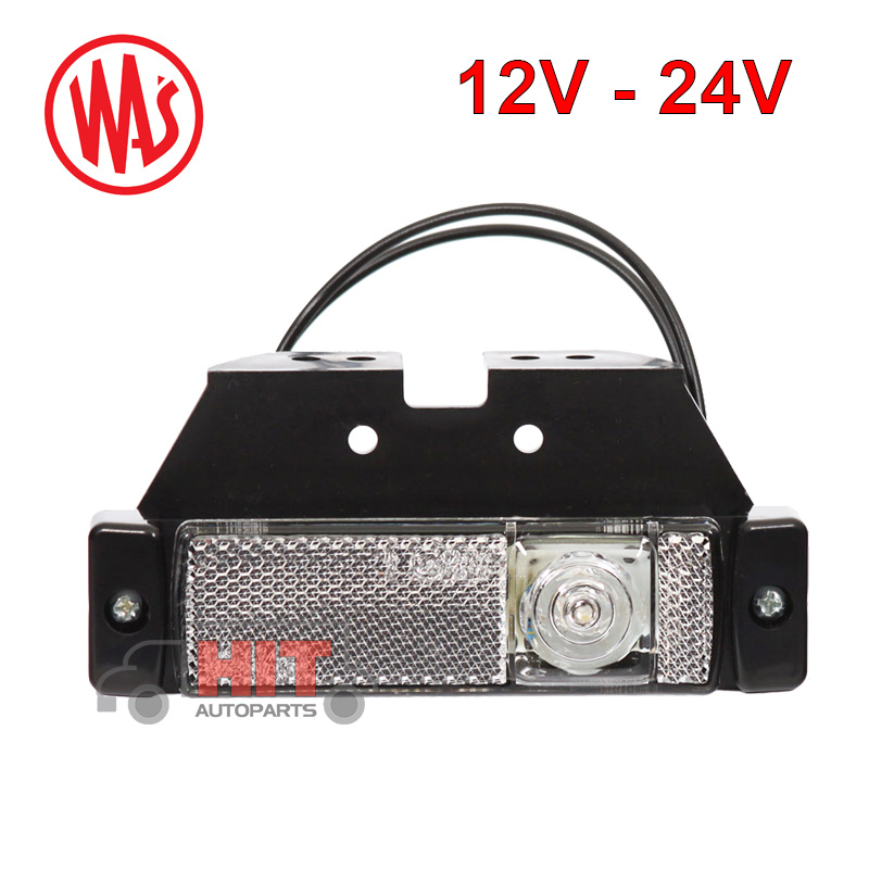 Бял LED габарит 12V-24V WAS с ADR сертификат Бял LED габарит 12V-24V WAS с ADR сертификат