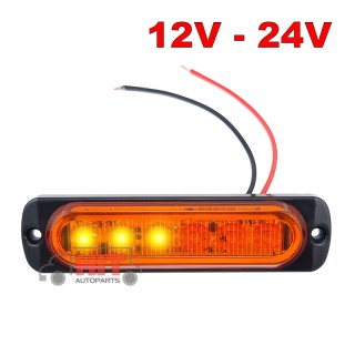 Мигащ оранжев LED габарит с 6 диода 12V/24V