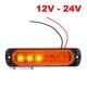 Мигащ оранжев LED габарит с 6 диода 12V/24V Мигащ оранжев LED габарит с 6 диода 12V/24V