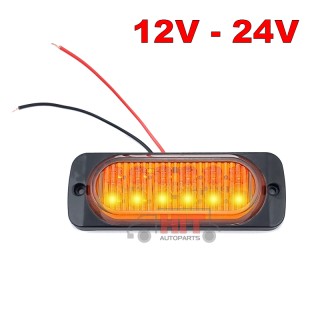Мигащ оранжев LED габарит с 12 диода 12V/24V