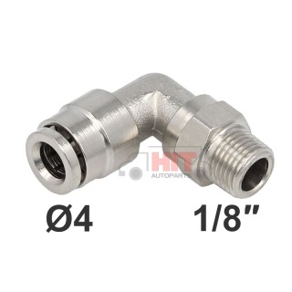 Г-образен метален съединител ф4 - 1/8" за въздух и горива
