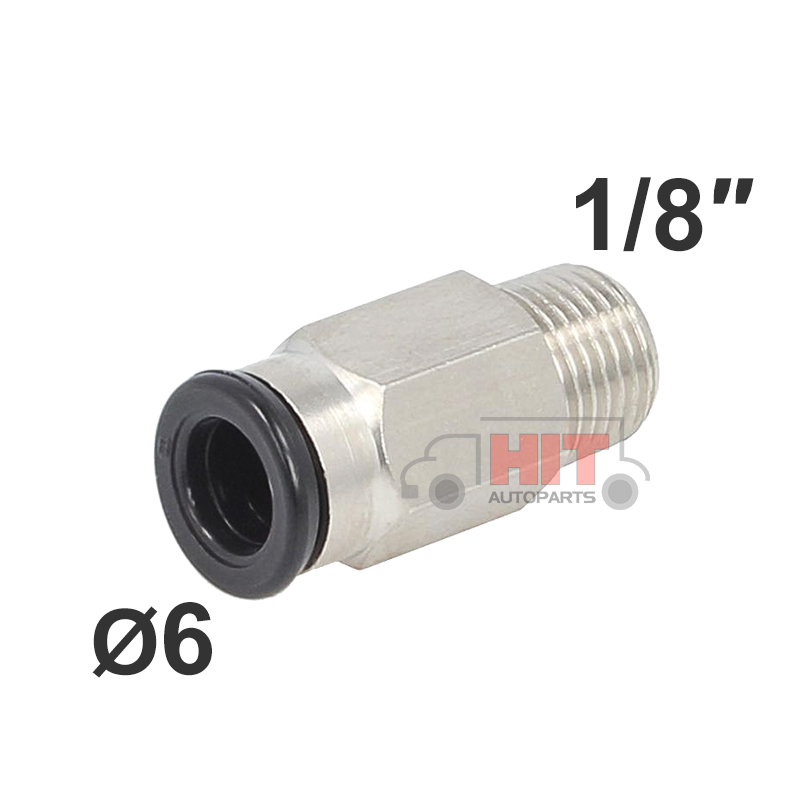 Прав съединител свръзка ф6 - 1/8″ Прав съединител свръзка ф6 - 1/8″