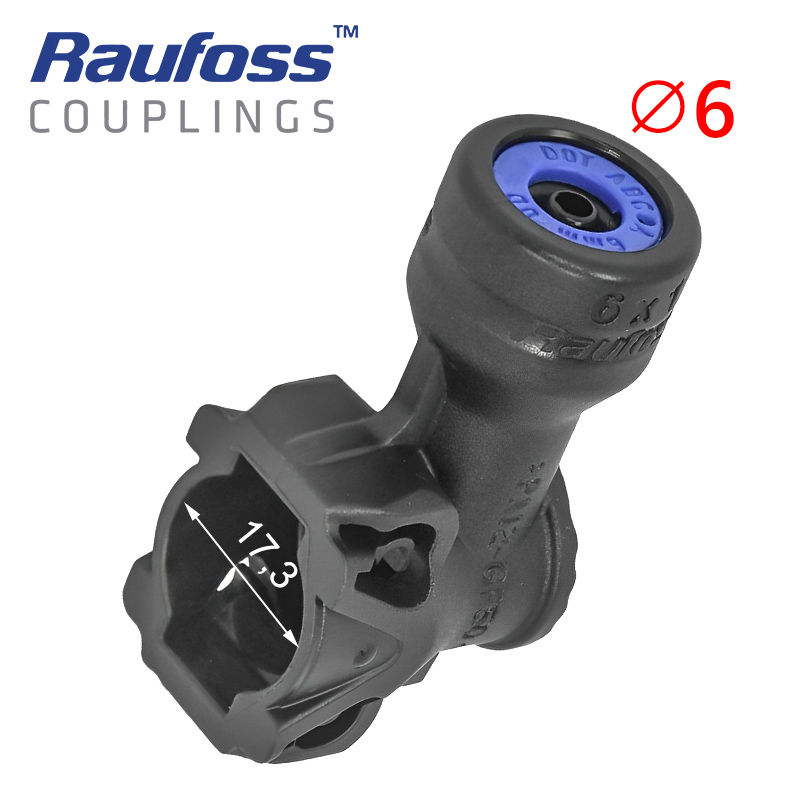 Ъглов конектор, фитинг, бърза връзка за въздух 6X1 Raufoss - regular Ъглов конектор, фитинг, бърза връзка за въздух 6X1 Raufoss - regular